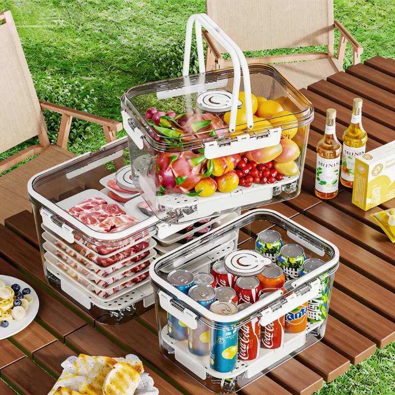 Food Snacks For Picnic - Portable Food Storage Box Refrigerator Vegetable