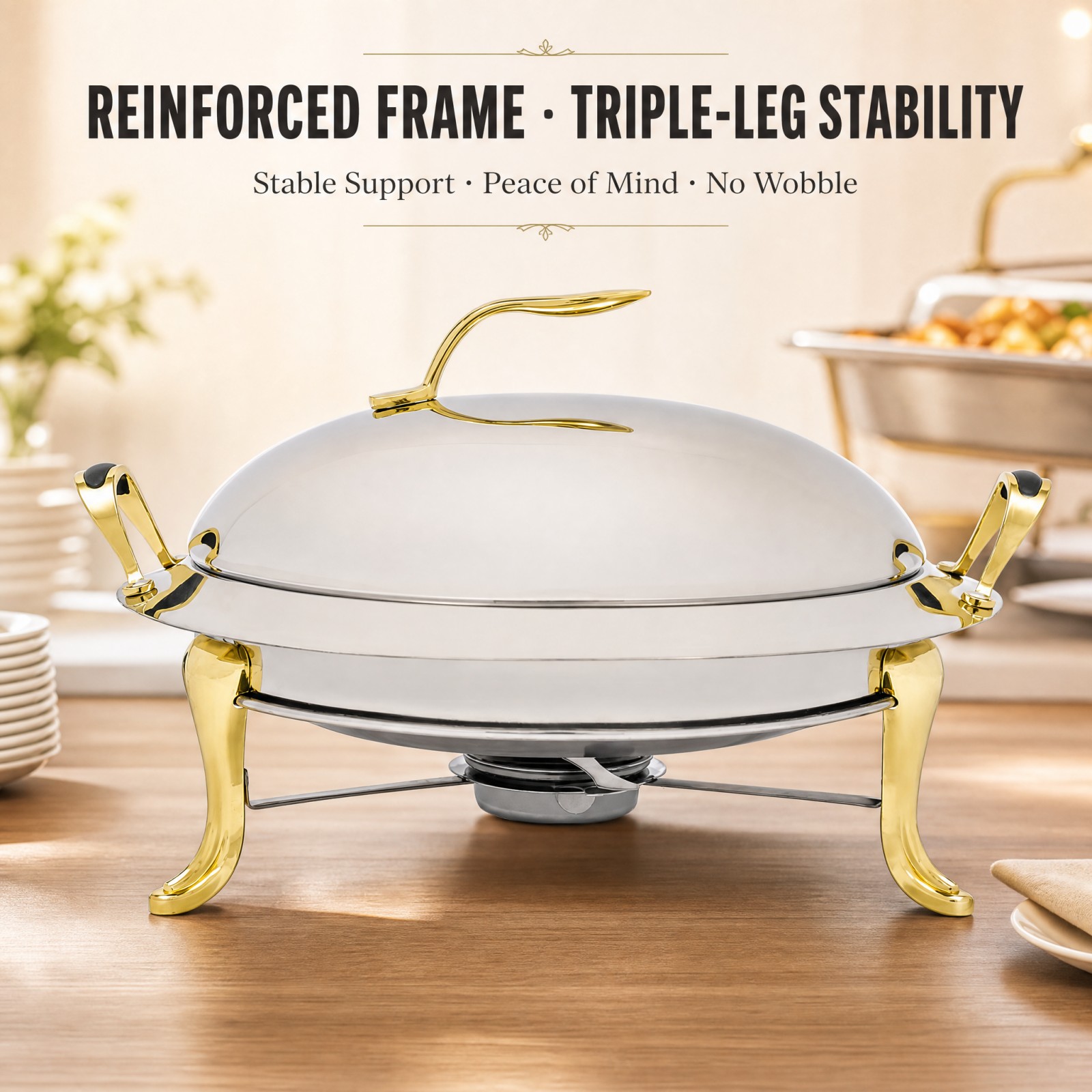 Round Chafing Dish Buffet Set  – Snacks Food Warmer Bewertung und Preis