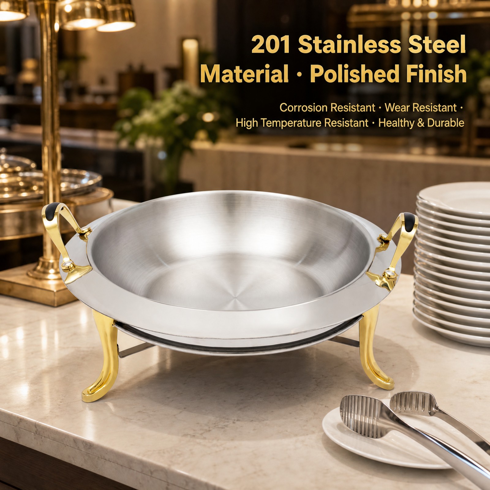 Round Chafing Dish Buffet Set  – Snacks Food Warmer Bewertung und Preis