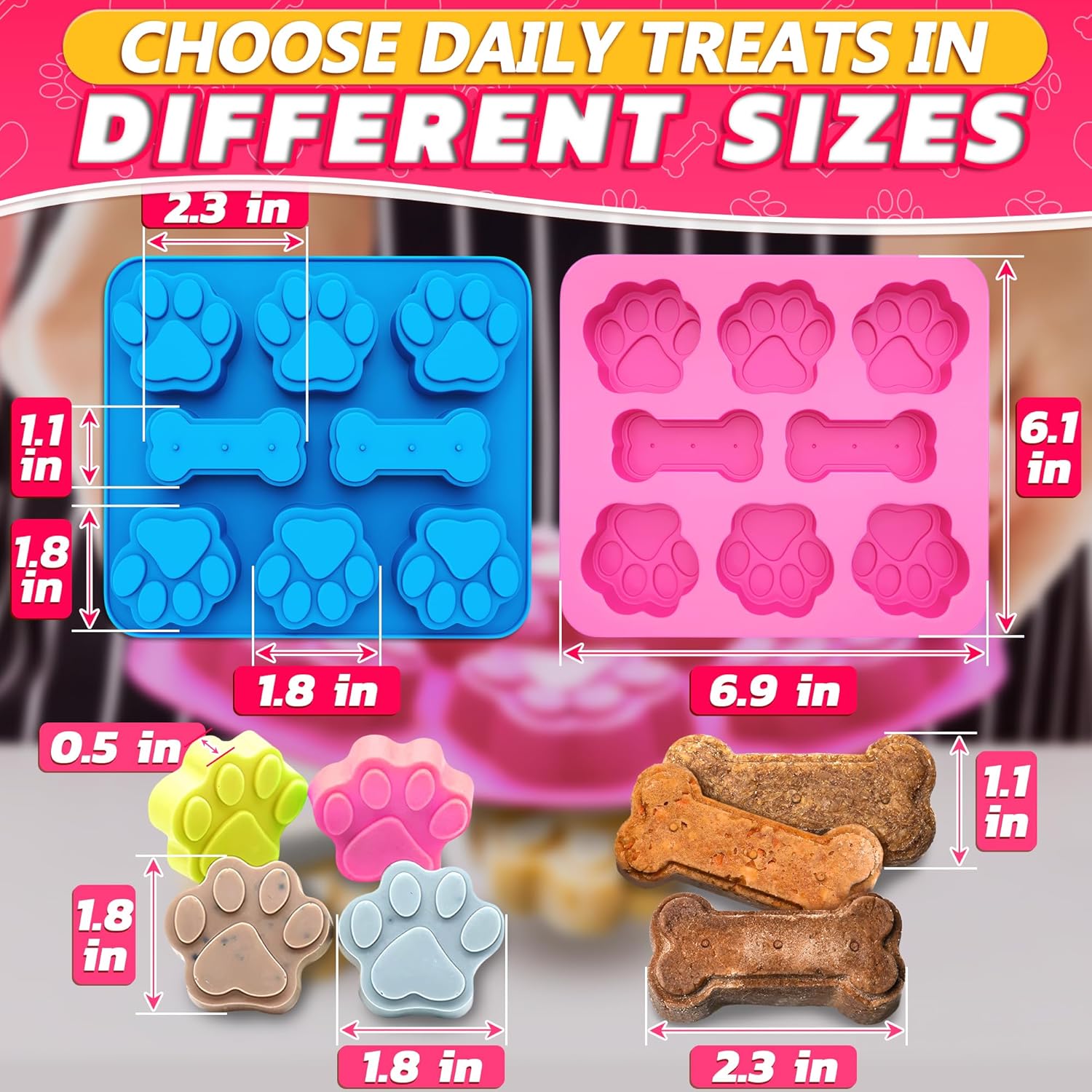 2 Pcs Dog Treat Molds Silicone – Peanut Butter Snack Bewertung und Preis