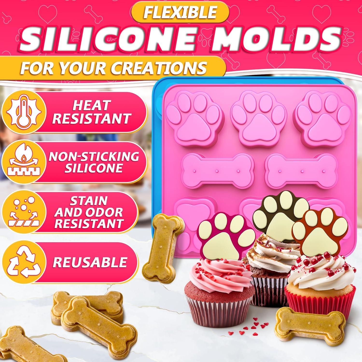 2 Pcs Dog Treat Molds Silicone – Peanut Butter Snack Bewertung und Preis