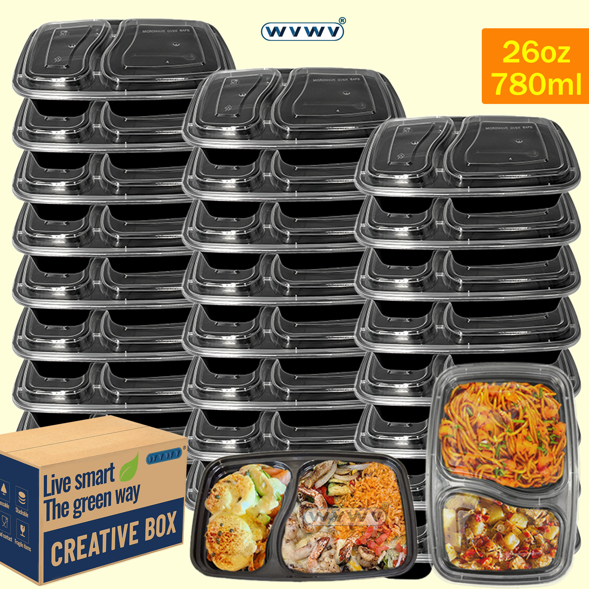 10/40 Pack 26 oz Two-Compartme – Food Snacks For Picnic Bewertung und Preis