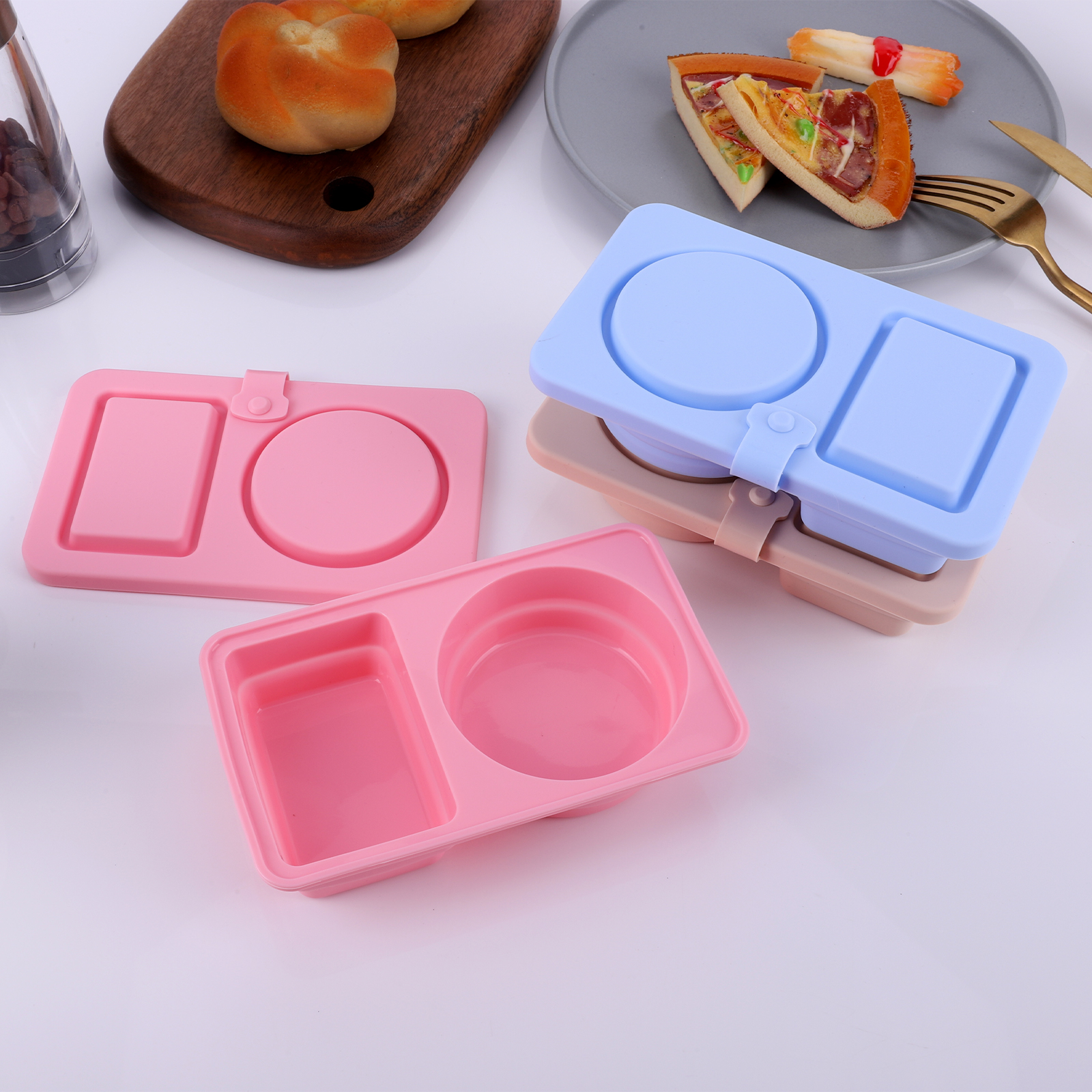 3Pcs 2 Compartment Silicone Sn – Food Snacks For Picnic Bewertung und Preis