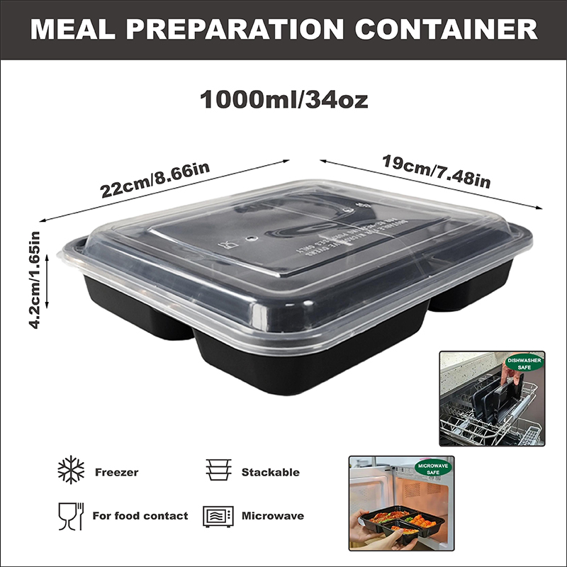 3-Compartment 34 Oz/1000 Ml, 1 – Food Snacks For Picnic Bewertung und Preis